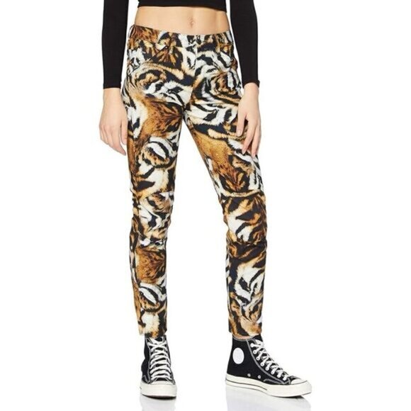 G-Star Pants - G-Star Raw Womens 5622 3D Mid Boyfriend Tiger Print Trouser Multicolor Size 29